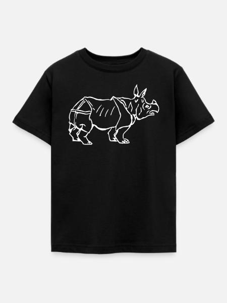 Muster des Weißen Nashorns - Kinder T-Shirt - Schwarz