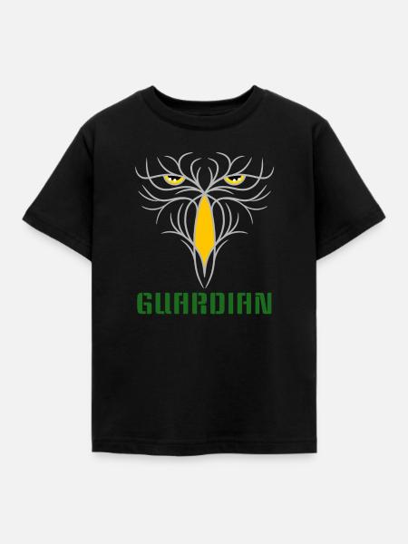 GUARDIAN - Taktisches Raubvogel-Design - Kinder T-Shirt - Schwarz
