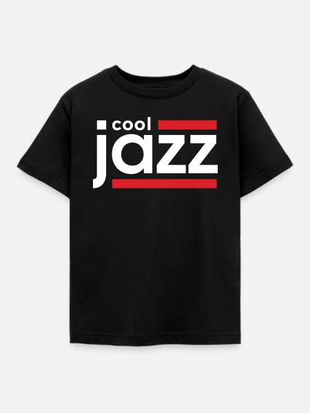 Cool-Jazz-Logo mit roten Balken - Kinder T-Shirt - Schwarz