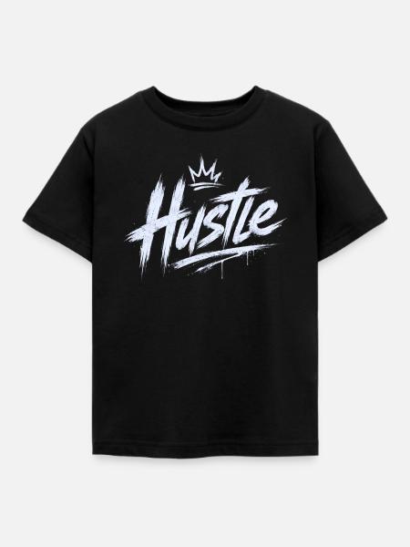 Hustle – Streetwear - Kinder T-Shirt - Schwarz