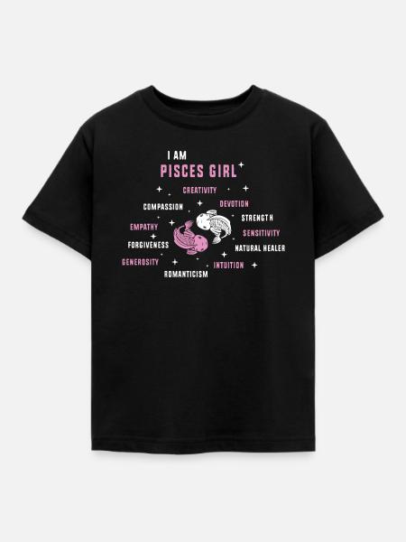 Sternzeichen Fische - Kinder T-Shirt - Schwarz