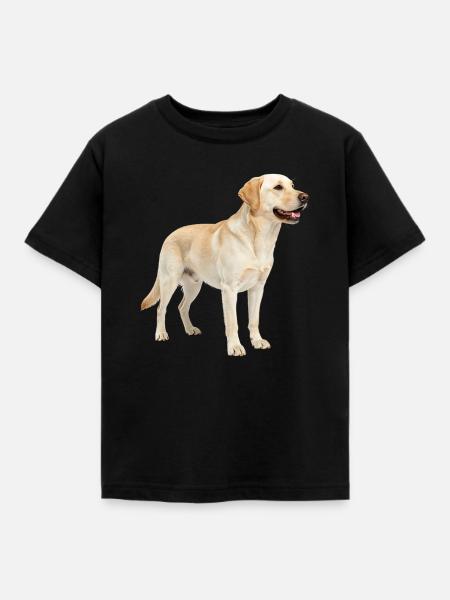 Beige Labrador im Profil - Kinder T-Shirt - Schwarz