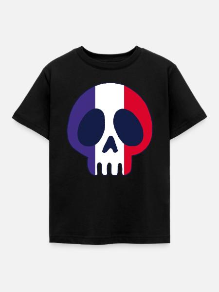 Französischer Schädel - Kinder T-Shirt - Schwarz