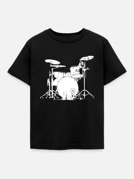 Schlagzeug Grafik - Kinder T-Shirt - Schwarz