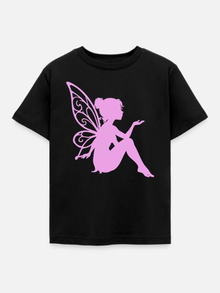 Zarte Feenheldin mit Flügeln - Kinder T-Shirt - Schwarz