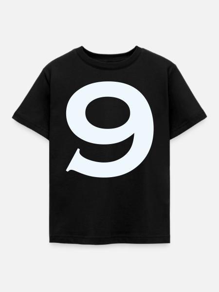 9- - Kinder T-Shirt - Schwarz