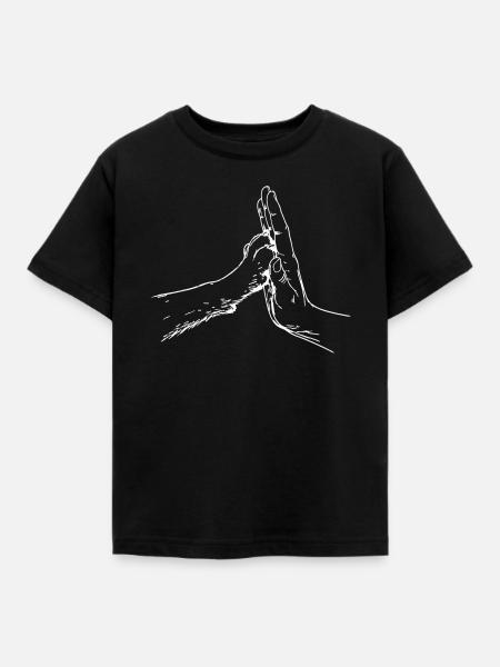hand-pfote- - Kinder T-Shirt - Schwarz