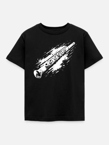 Flöte Graffiti - Kinder T-Shirt - Schwarz