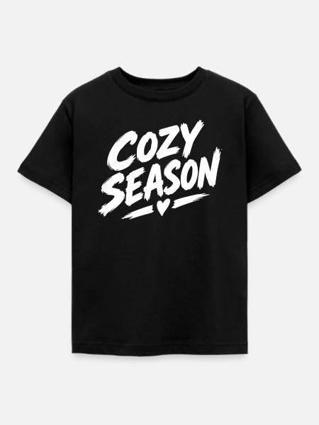 COZY SEASON - Kinder T-Shirt - Schwarz