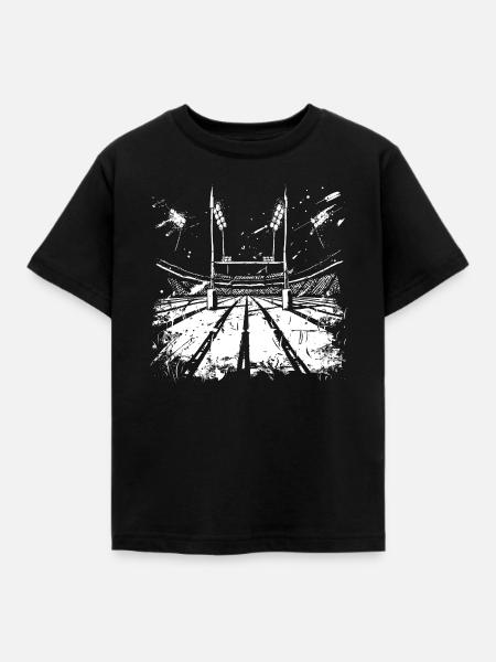 Rugby Feld - Kinder T-Shirt - Schwarz