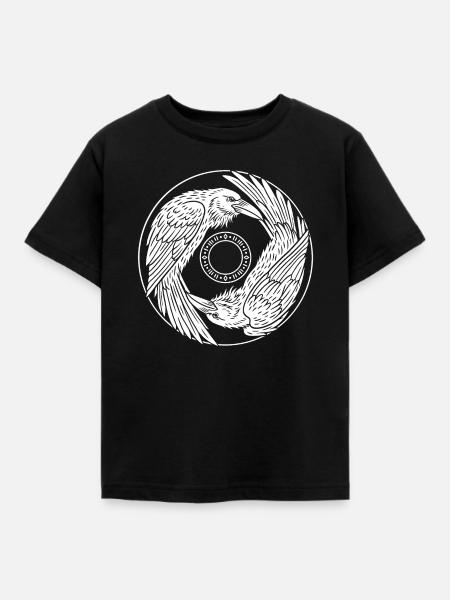 Gedanke und Erinnerung - zwei Raben - Kinder T-Shirt - Schwarz