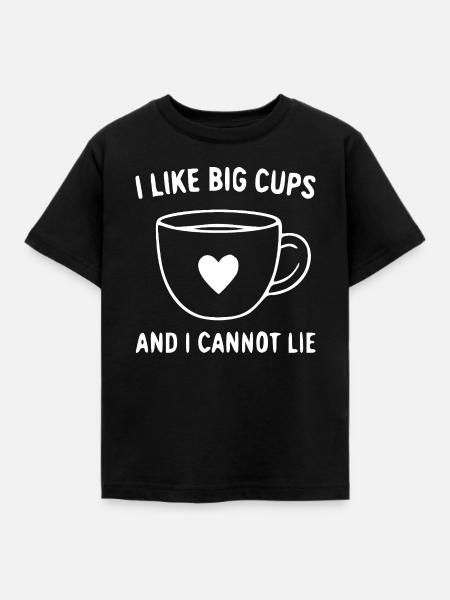 Herz Becher Humor Spruch - Kinder T-Shirt - Schwarz