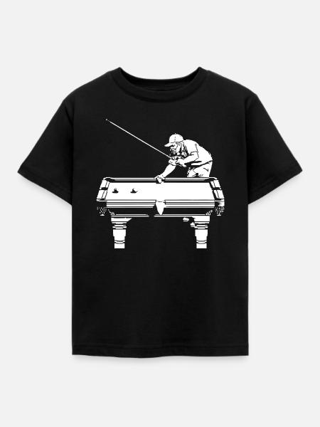 Billardspieler Pixel Grafik - Kinder T-Shirt - Schwarz