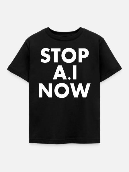 Stop ai - Kinder T-Shirt - Schwarz