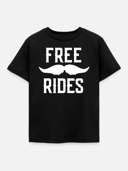 Kostenlose Schnurrbart-Reiten für Männer - Kinder T-Shirt - Schwarz