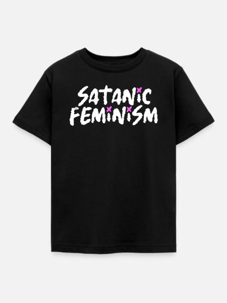 Satanic Feminism – Dark Statement Feminismus - Kinder T-Shirt - Schwarz
