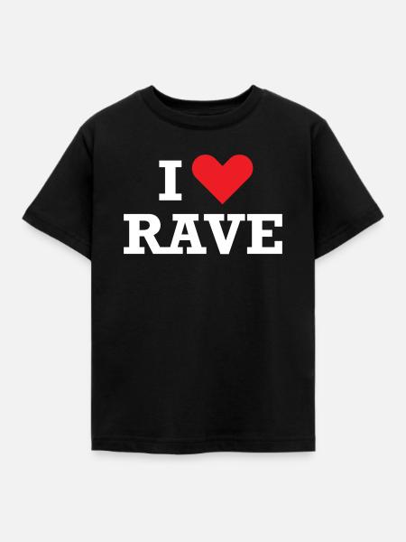Ich liebe Rave - Kinder T-Shirt - Schwarz