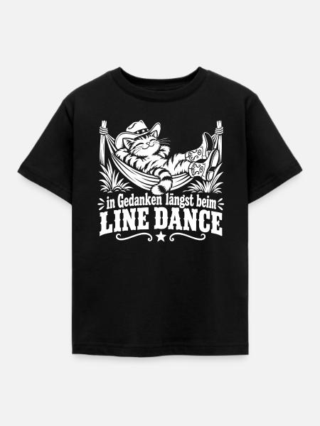 Gedanken beim Line Dance - Kinder T-Shirt - Schwarz