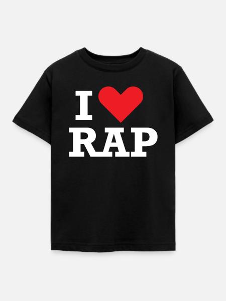 Ich liebe RAP - Kinder T-Shirt - Schwarz