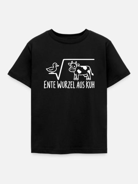 Ente Wurzel aus Kuh - Kinder T-Shirt - Schwarz