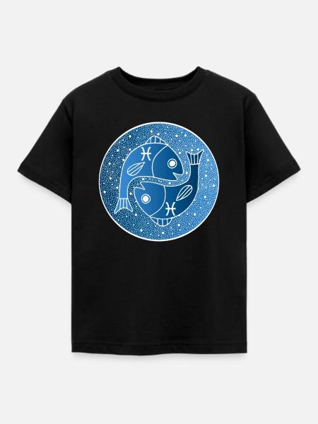 Sternzeichen: Fische - Kinder T-Shirt - Schwarz