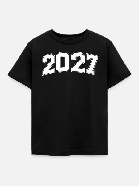 2027 Blockzahlen Retro - Kinder T-Shirt - Schwarz