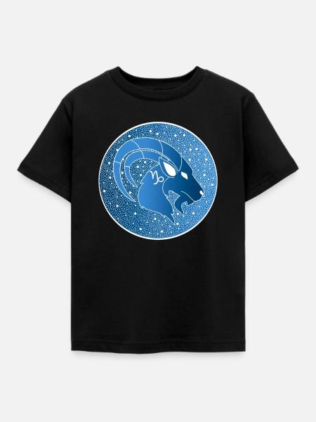 Tierkreiszeichen: Steinbock - Kinder T-Shirt - Schwarz