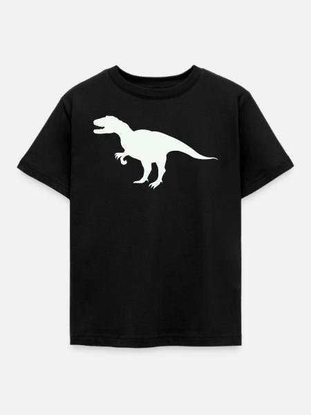 T-Rex Silhouette im Retro-Look - Kinder T-Shirt - Schwarz
