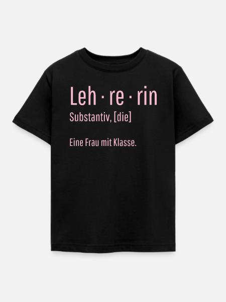 Lehrerin Substantiv Definition Schule Geschenk - Kinder T-Shirt - Schwarz
