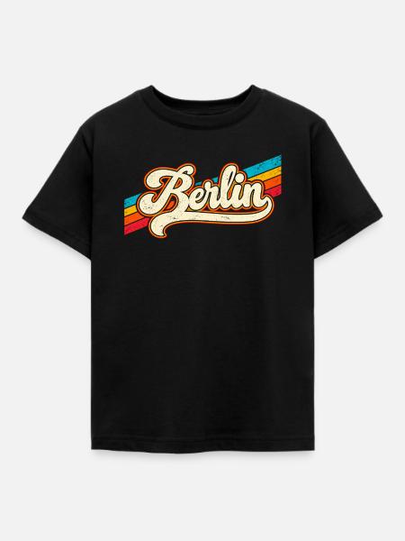 Berlin - Retro Sticker - Deutschalnd - Germany - Kinder T-Shirt - Schwarz