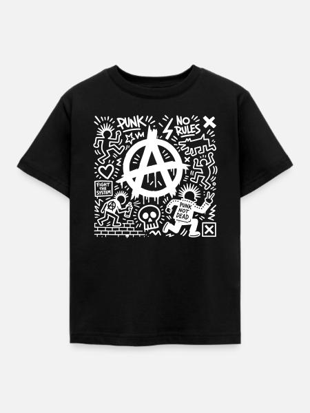 PUNK - Kinder T-Shirt - Schwarz