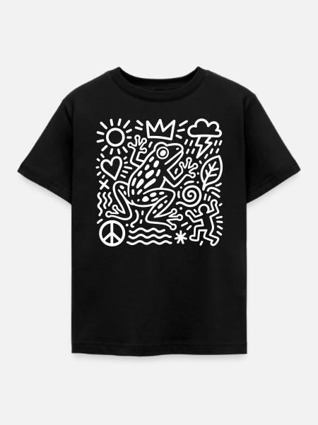 Frosch - Kinder T-Shirt - Schwarz