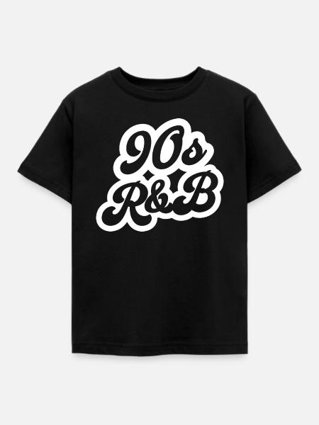 90er R&B Retro-Skript-Logo - Kinder T-Shirt - Schwarz