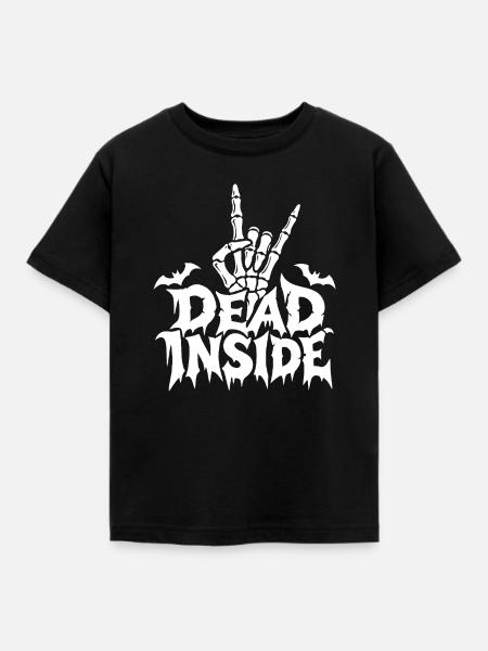 Knochenhand Rock Dead Inside - Kinder T-Shirt - Schwarz