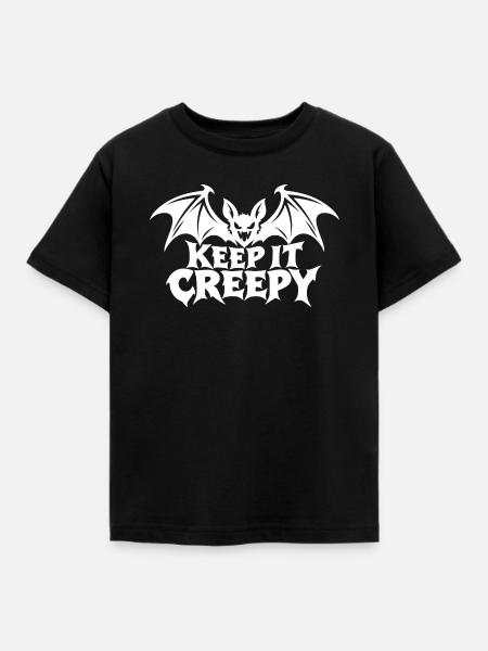 Keep It Creepy Bat Logo - Kinder T-Shirt - Schwarz