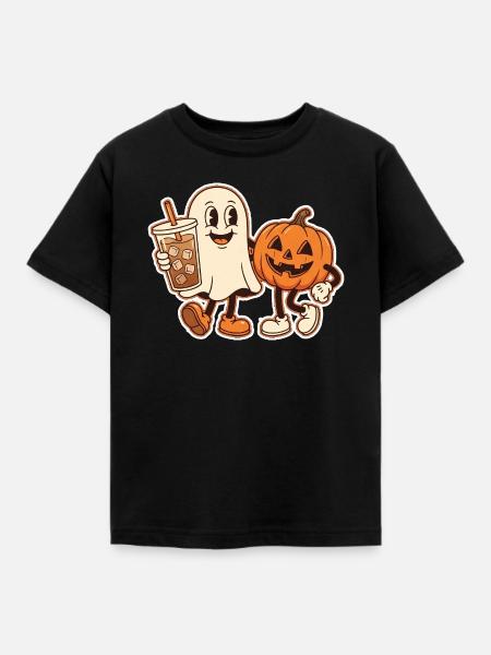 Geist und Kürbis: Herbstfreunde - Kinder T-Shirt - Schwarz
