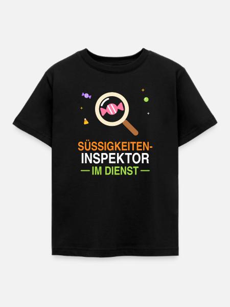 Süßigkeiten-Inspektor im Dienst – Halloween - Kinder T-Shirt - Schwarz