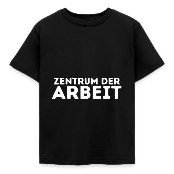Zentrum der Arbeit Spruch Arbeitsplatz Chef Profi - Kinder T-Shirt - Schwarz - Vorne - AI Model Kid Female (0cm)