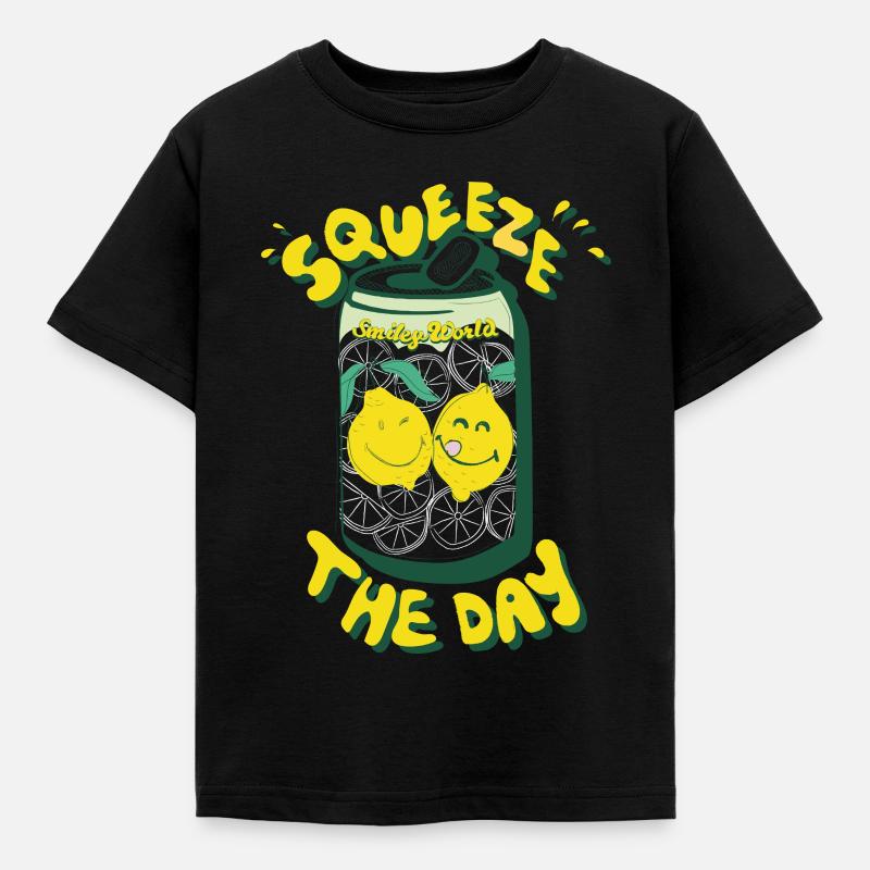 SmileyWorld Getränk Mit Smiley-Zitronen - Kinder T-Shirt - Schwarz
