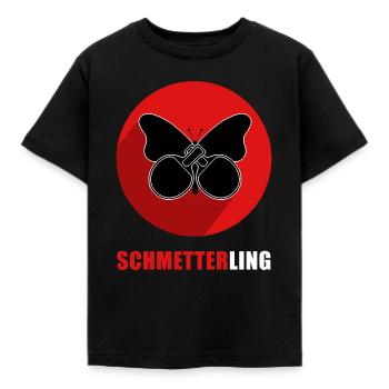Smash-Schmetterling Geschenk für Tischtennisfreund - Kinder T-Shirt - Schwarz - Vorne - AI Model Kid Female (0cm)