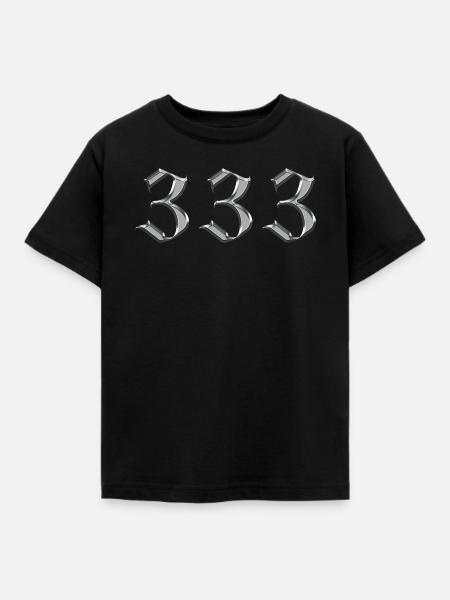 Angel Nummer 333 Unterstützung - Kinder T-Shirt - Schwarz