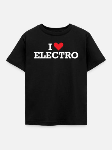 Ich liebe Elektro - Kinder T-Shirt - Schwarz