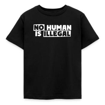 Aucun humain n’est illégal - T-shirt Enfant - noir - Devant - AI Model Kid Female (0cm)