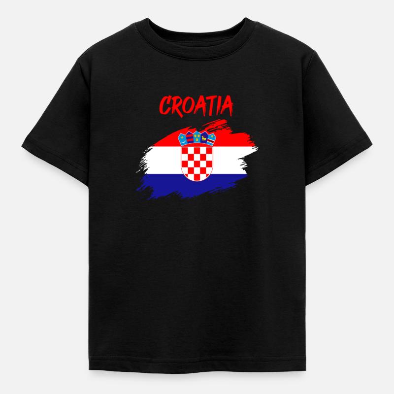 Croatie drapeau drapeau croate drapeau - T-shirt Enfant - noir