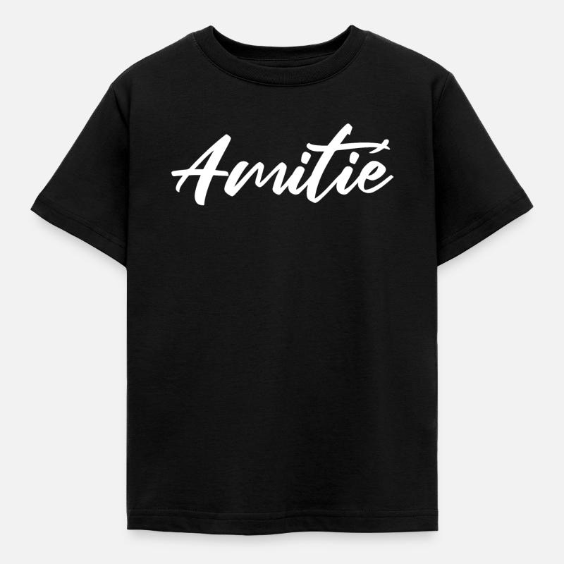Friendship Elegant Script - Kids' T-Shirt - black
