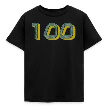 100. 100 JAHRE. 100-JÄHRIGES JUBILÄUM. GEBURTSTAG 100 - Kinder T-Shirt - Schwarz - Vorne - AI Model Kid Female (0cm)