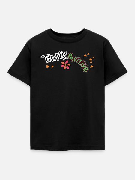 Think Positive - Kinder T-Shirt - Schwarz