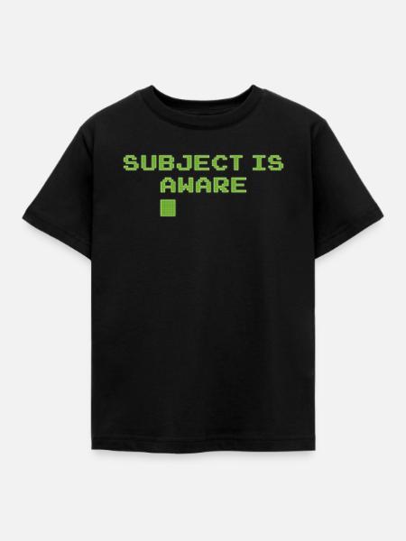 SUBJECT IS AWARE - Kinder T-Shirt - Schwarz