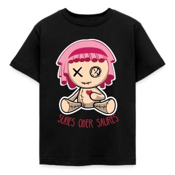Poupée d'Halloween - T-shirt Enfant - noir - Devant - AI Model Kid Female (0cm)