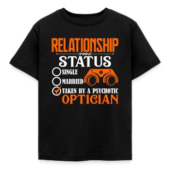 Optician Optician Relationship Status - Kids' T-Shirt - black - Front - AI Model Kid Female (0cm)